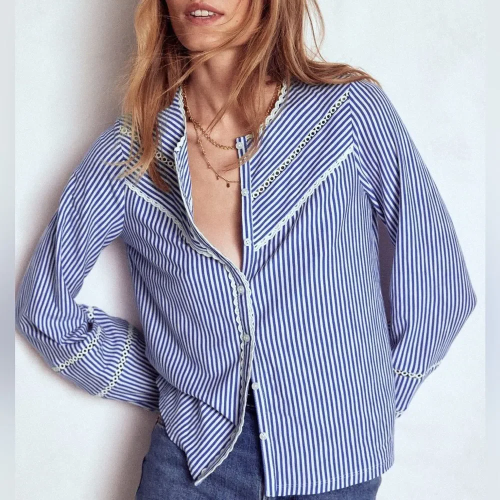 Boden Trim Detail Jersey Shirt XS - Picture 4 of 12